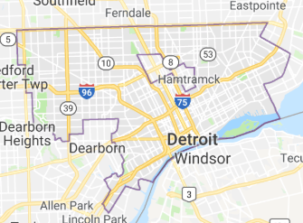 Google Maps view of Detroit Detroit city map from Google Maps