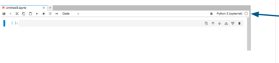Selecting the new kernel in Jupyter